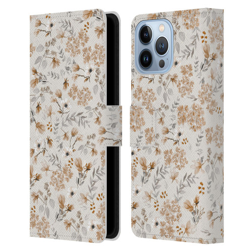 Anis Illustration Mix Pattern Romantic Neutrals Leather Book Wallet Case Cover For Apple iPhone 13 Pro Max