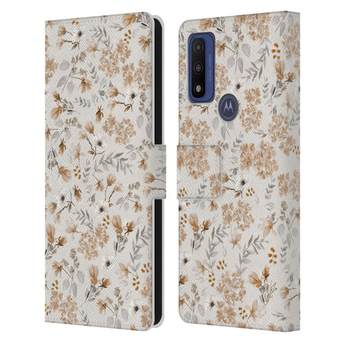 Anis Illustration Mix Pattern Romantic Neutrals Leather Book Wallet Case Cover For Motorola G Pure