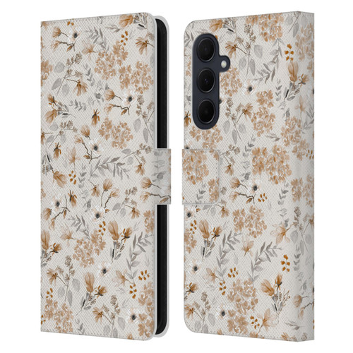 Anis Illustration Mix Pattern Romantic Neutrals Leather Book Wallet Case Cover For Samsung Galaxy A35 5G