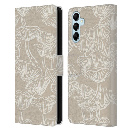 Anis Illustration Mix Pattern Mushrooms Neutrals Leather Book Wallet Case Cover For Samsung Galaxy M14 5G