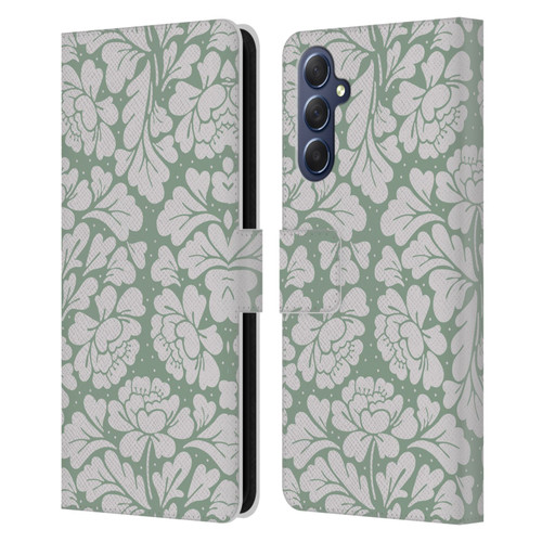 Anis Illustration Mix Pattern Baroque Pastel Green Leather Book Wallet Case Cover For Samsung Galaxy M54 5G