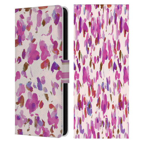 Anis Illustration Mix Pattern Soft Feminine Pink Flowers Leather Book Wallet Case Cover For Samsung Galaxy S23 FE 5G