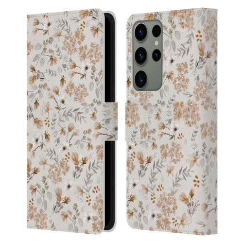 Anis Illustration Mix Pattern Romantic Neutrals Leather Book Wallet Case Cover For Samsung Galaxy S23 Ultra 5G