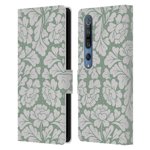 Anis Illustration Mix Pattern Baroque Pastel Green Leather Book Wallet Case Cover For Xiaomi Mi 10 5G / Mi 10 Pro 5G