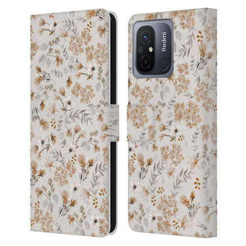 Anis Illustration Mix Pattern Romantic Neutrals Leather Book Wallet Case Cover For Xiaomi Redmi 12C