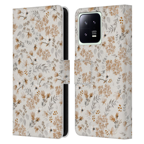 Anis Illustration Mix Pattern Romantic Neutrals Leather Book Wallet Case Cover For Xiaomi 13 5G