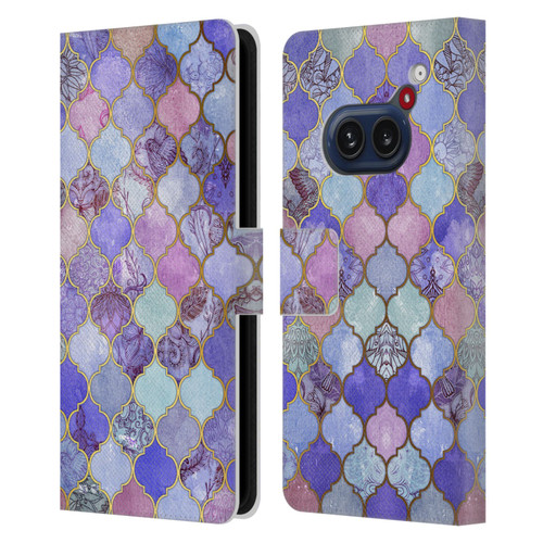 Micklyn Le Feuvre Moroccan Decorative Purple Leather Book Wallet Case Cover For Nothing Phone (2a)