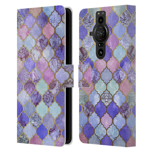 Micklyn Le Feuvre Moroccan Decorative Purple Leather Book Wallet Case Cover For Sony Xperia Pro-I