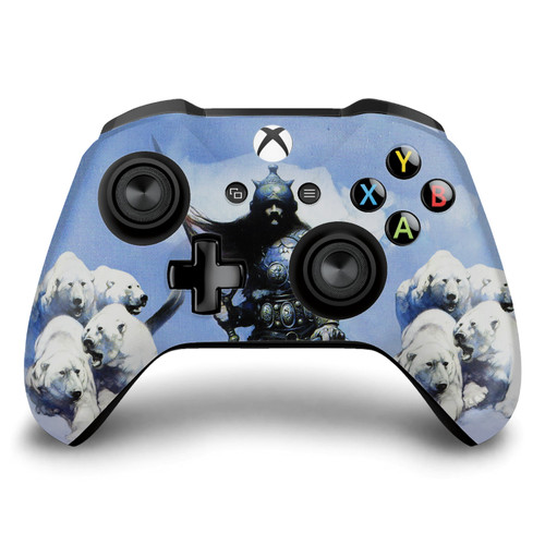 Frank Frazetta Medieval Fantasy Art Silver Warrior Vinyl Sticker Skin Decal Cover for Microsoft Xbox One S / X Controller