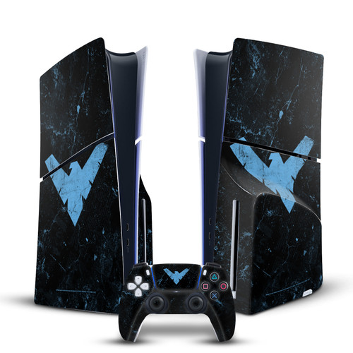 Batman DC Comics Logos And Comic Book Nightwing Vinyl Sticker Skin Decal Cover for Sony PS5 Slim Disc Edition Bundle