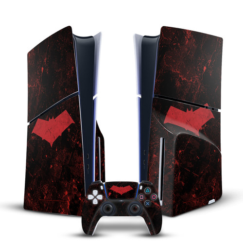 Batman DC Comics Logos And Comic Book Red Hood Vinyl Sticker Skin Decal Cover for Sony PS5 Slim/Pro Disc Edition Bundle