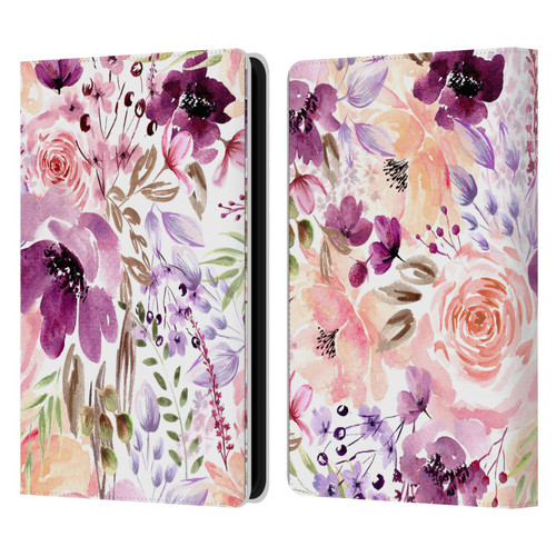 Anis Illustration Bloomers Floral Chaos Leather Book Wallet Case Cover For Amazon Kindle Paperwhite 5 (2021)