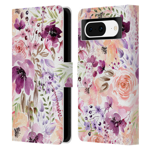 Anis Illustration Bloomers Floral Chaos Leather Book Wallet Case Cover For Google Pixel 8