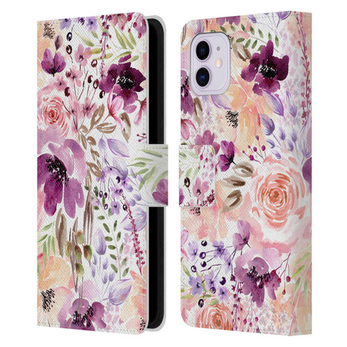 Anis Illustration Bloomers Floral Chaos Leather Book Wallet Case Cover For Apple iPhone 11