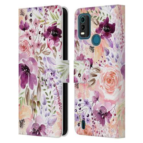 Anis Illustration Bloomers Floral Chaos Leather Book Wallet Case Cover For Nokia G11 Plus