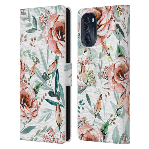 Anis Illustration Bloomers White Leather Book Wallet Case Cover For Motorola Moto G (2022)