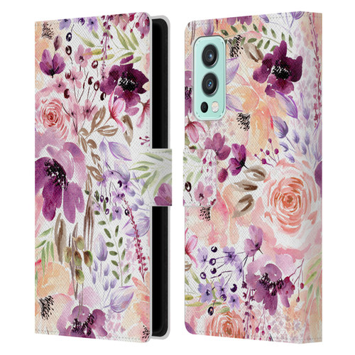Anis Illustration Bloomers Floral Chaos Leather Book Wallet Case Cover For OnePlus Nord 2 5G