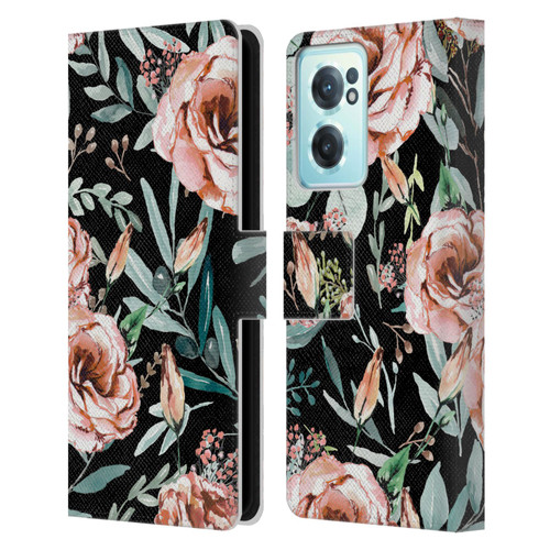 Anis Illustration Bloomers Black Leather Book Wallet Case Cover For OnePlus Nord CE 2 5G