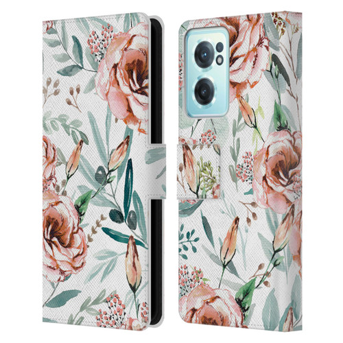 Anis Illustration Bloomers White Leather Book Wallet Case Cover For OnePlus Nord CE 2 5G
