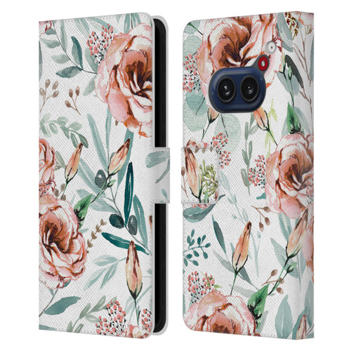 Anis Illustration Bloomers White Leather Book Wallet Case Cover For Nothing Phone (2a)