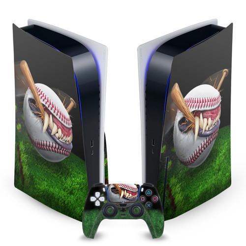 Tom Wood Monsters & Horrors Baseball Vinyl Sticker Skin Decal Cover for Sony PS5 Disc Edition Bundle