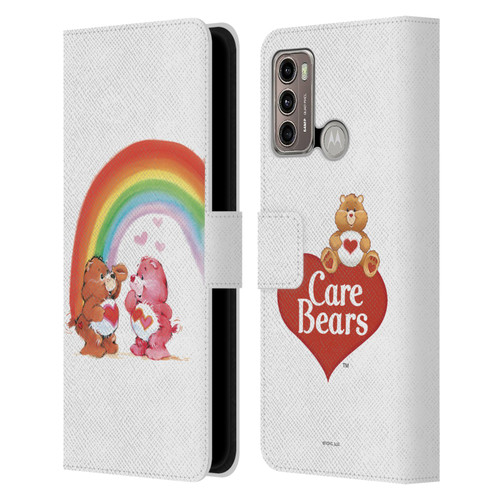 Care Bears Classic Rainbow Leather Book Wallet Case Cover For Motorola Moto G60 / Moto G40 Fusion
