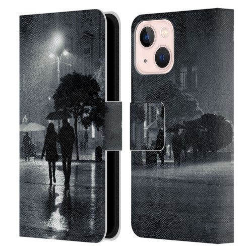 Dorit Fuhg Animals & Urban Life Night Walk Leather Book Wallet Case Cover For Apple iPhone 13 Mini