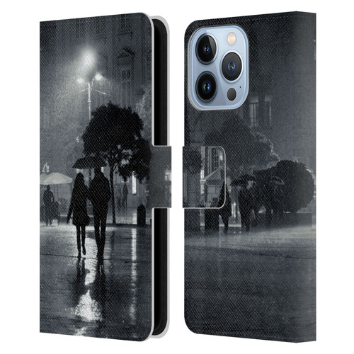 Dorit Fuhg Animals & Urban Life Night Walk Leather Book Wallet Case Cover For Apple iPhone 13 Pro