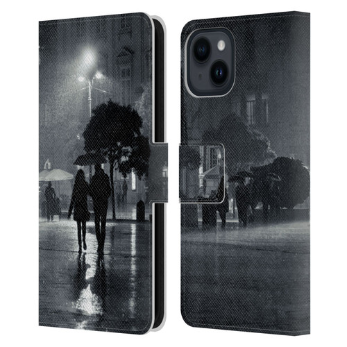 Dorit Fuhg Animals & Urban Life Night Walk Leather Book Wallet Case Cover For Apple iPhone 15
