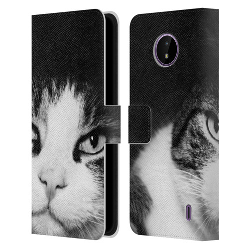 Dorit Fuhg Animals & Urban Life Cat Stare Leather Book Wallet Case Cover For Nokia C10 / C20