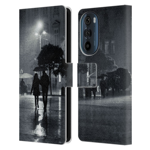 Dorit Fuhg Animals & Urban Life Night Walk Leather Book Wallet Case Cover For Motorola Edge 30