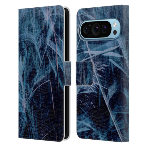 Dorit Fuhg Mystic Nature Blue Grass Leather Book Wallet Case Cover For Google Pixel 9 / Pixel 9 Pro