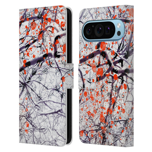 Dorit Fuhg Mystic Nature Fire Blossom Leather Book Wallet Case Cover For Google Pixel 9 / Pixel 9 Pro