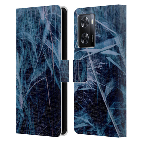 Dorit Fuhg Mystic Nature Blue Grass Leather Book Wallet Case Cover For OPPO A57s