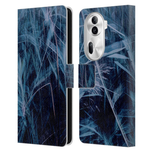 Dorit Fuhg Mystic Nature Blue Grass Leather Book Wallet Case Cover For OPPO Reno11