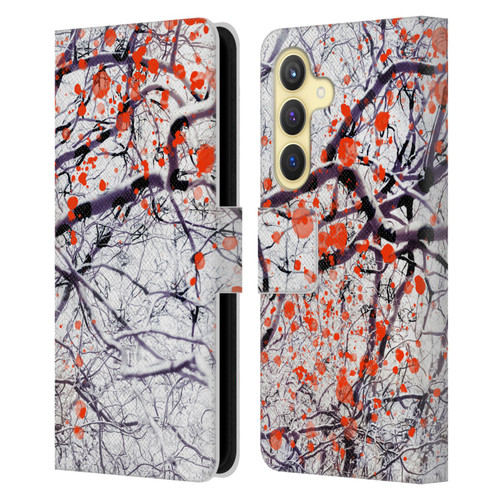 Dorit Fuhg Mystic Nature Fire Blossom Leather Book Wallet Case Cover For Samsung Galaxy S24 5G
