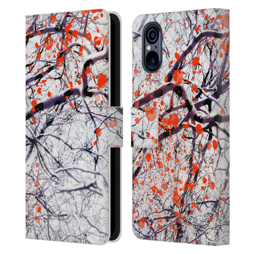 Dorit Fuhg Mystic Nature Fire Blossom Leather Book Wallet Case Cover For Sony Xperia 5 V 5G