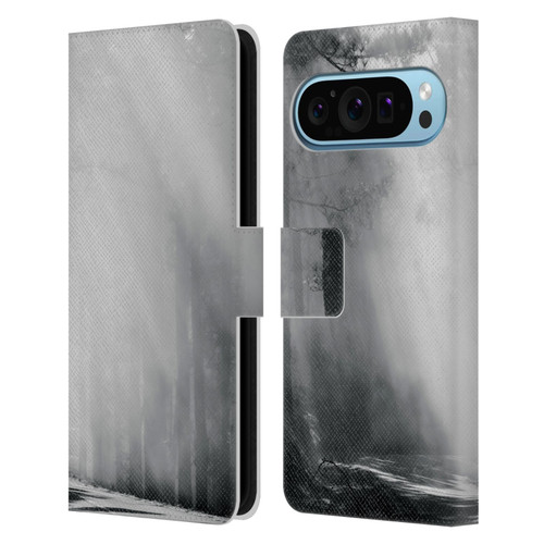 Dorit Fuhg Monotones Foggy Woods Leather Book Wallet Case Cover For Google Pixel 9 / Pixel 9 Pro