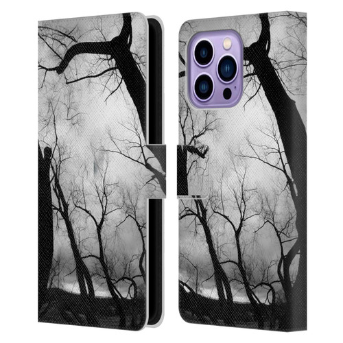 Dorit Fuhg Monotones Winter Trees Leather Book Wallet Case Cover For Apple iPhone 14 Pro Max