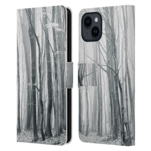 Dorit Fuhg Monotones Chilly Woods Leather Book Wallet Case Cover For Apple iPhone 15