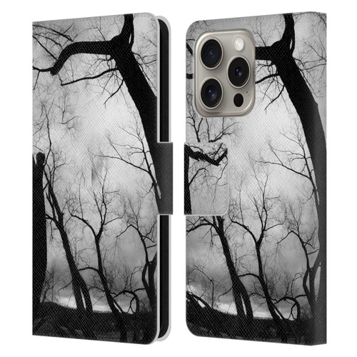 Dorit Fuhg Monotones Winter Trees Leather Book Wallet Case Cover For Apple iPhone 16 Pro