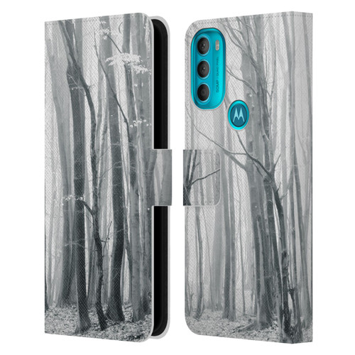 Dorit Fuhg Monotones Chilly Woods Leather Book Wallet Case Cover For Motorola Moto G71 5G