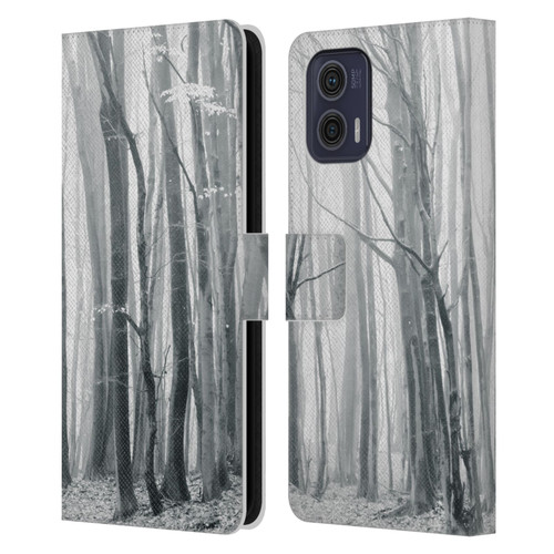 Dorit Fuhg Monotones Chilly Woods Leather Book Wallet Case Cover For Motorola Moto G73 5G