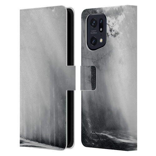 Dorit Fuhg Monotones Foggy Woods Leather Book Wallet Case Cover For OPPO Find X5 Pro