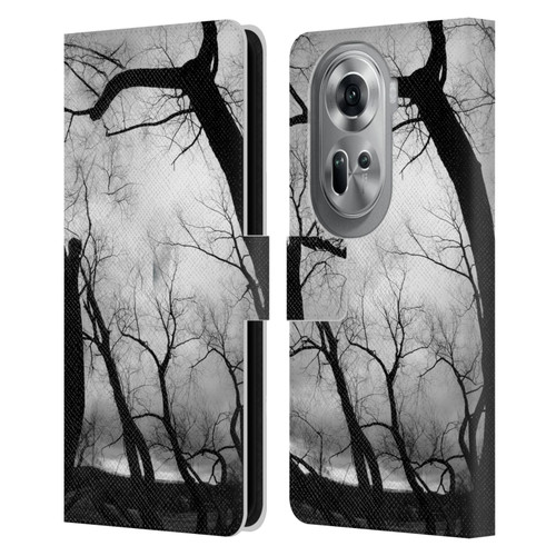 Dorit Fuhg Monotones Winter Trees Leather Book Wallet Case Cover For OPPO Reno11 Pro