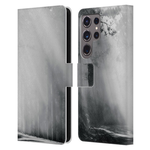 Dorit Fuhg Monotones Foggy Woods Leather Book Wallet Case Cover For Samsung Galaxy S24 Ultra 5G