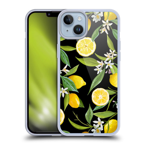 Haroulita Fruits Flowers And Lemons Soft Gel Case for Apple iPhone 14 Plus
