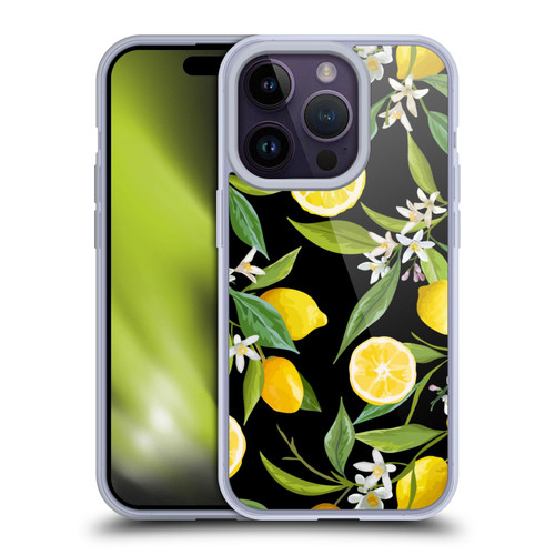 Haroulita Fruits Flowers And Lemons Soft Gel Case for Apple iPhone 14 Pro