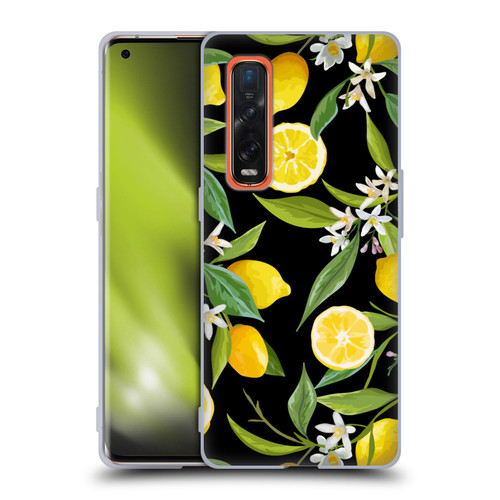 Haroulita Fruits Flowers And Lemons Soft Gel Case for OPPO Find X2 Pro 5G