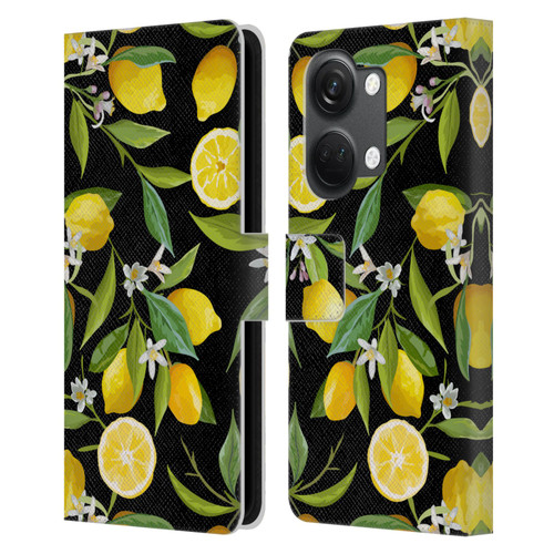 Haroulita Fruits Flowers And Lemons Leather Book Wallet Case Cover For OnePlus Nord 3 5G